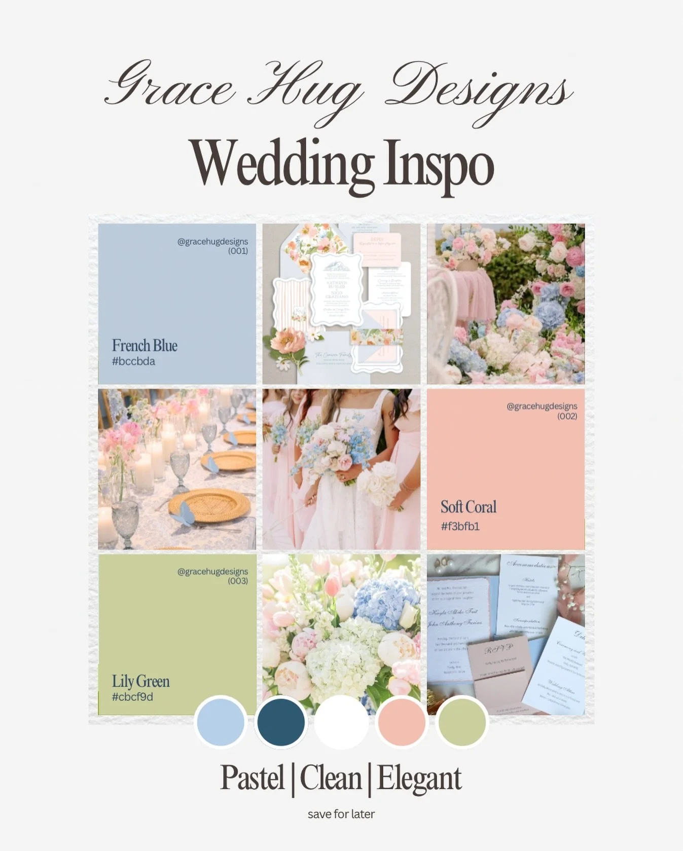 Wedding Inspo 🤍

There is something so timeless about a pastel palette when it is done with intention.

Soft blue. Delicate coral. Fresh green. Crisp ivory.

A combination that feels romantic, elevated, and effortlessly beautiful without ever compet