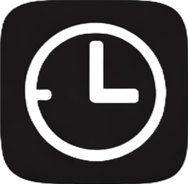 A digital clock icon with a black background showing the time as 3:00.