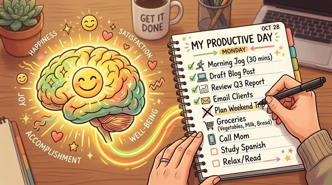 colorful and organized to-do list with notes and stickers