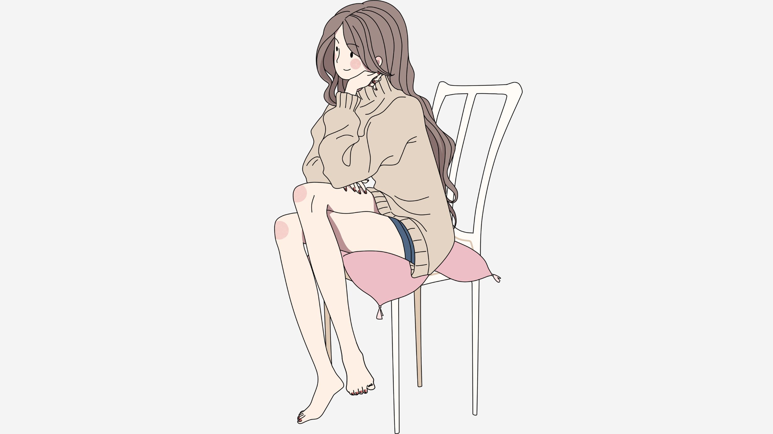 Introvert-girl-cute-brunette-hair-sitting-on-a-chair