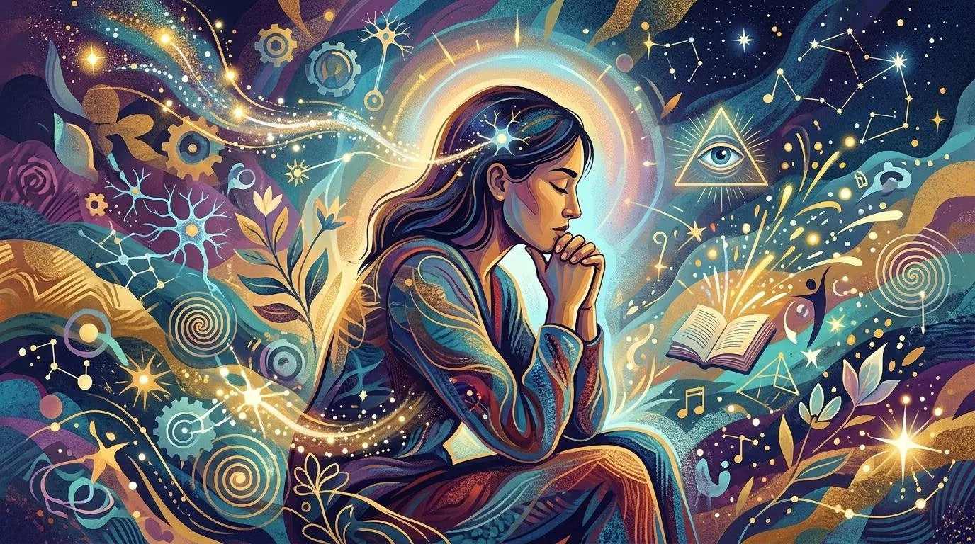 Calm and thoughtful introvert reflecting