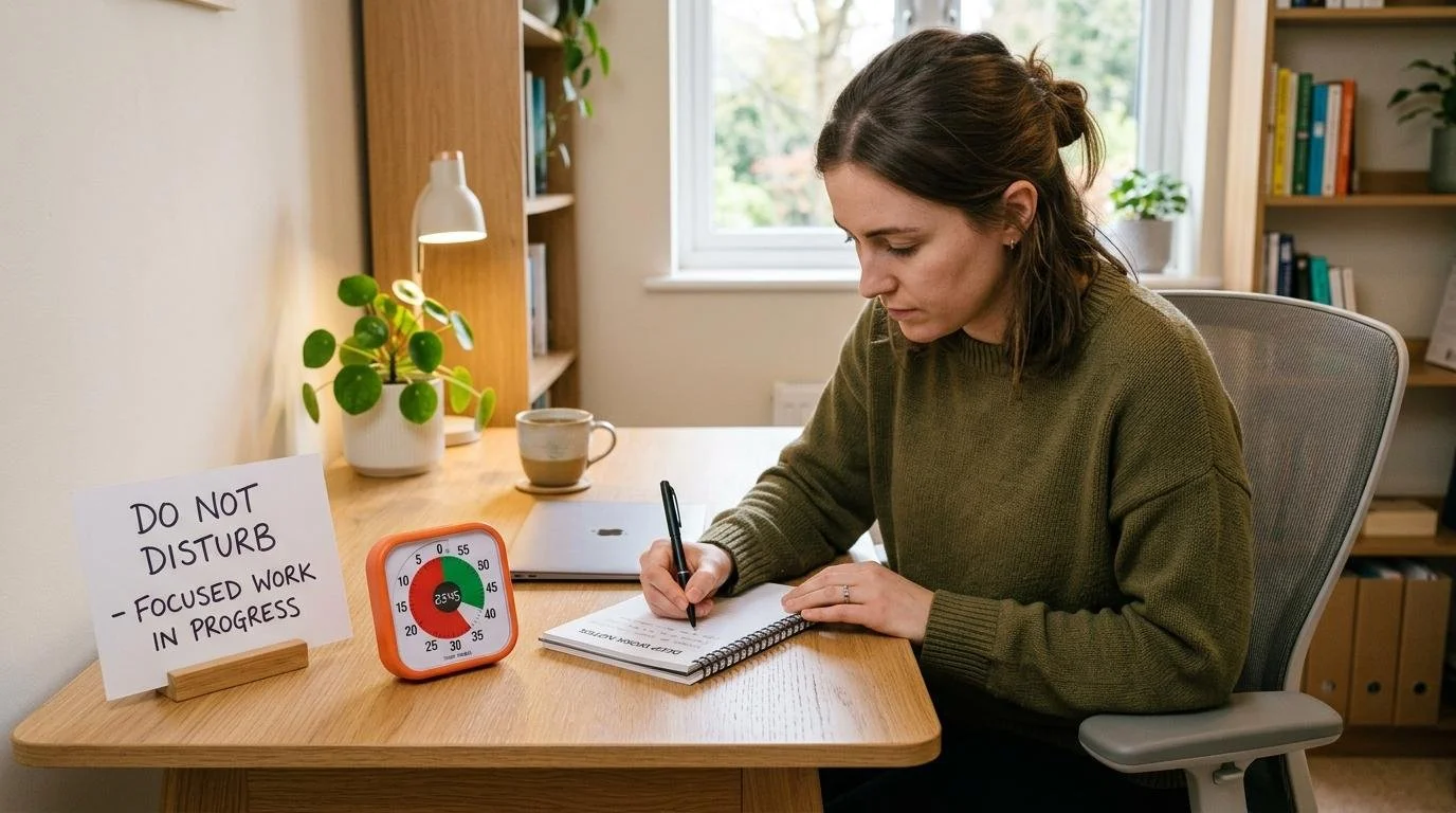 Person practicing stress relief habits