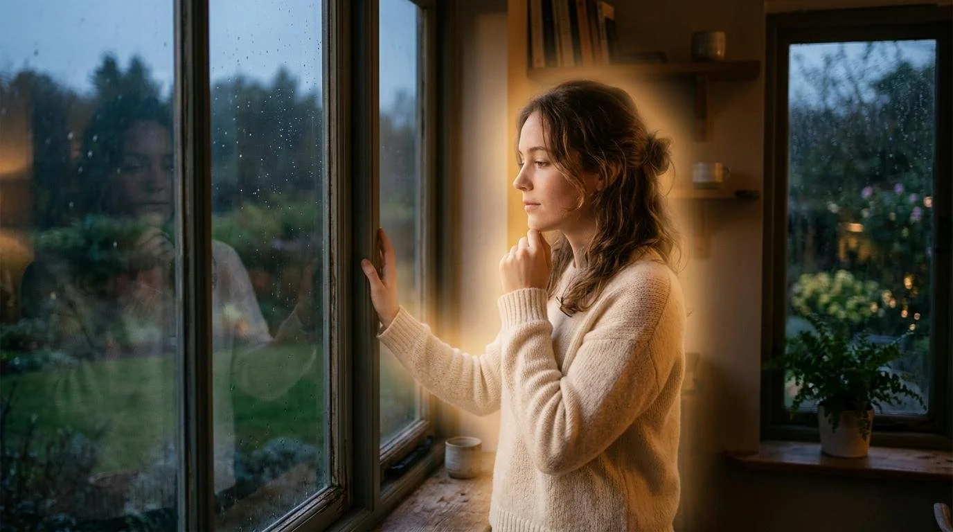 Calm woman enjoying peaceful moment