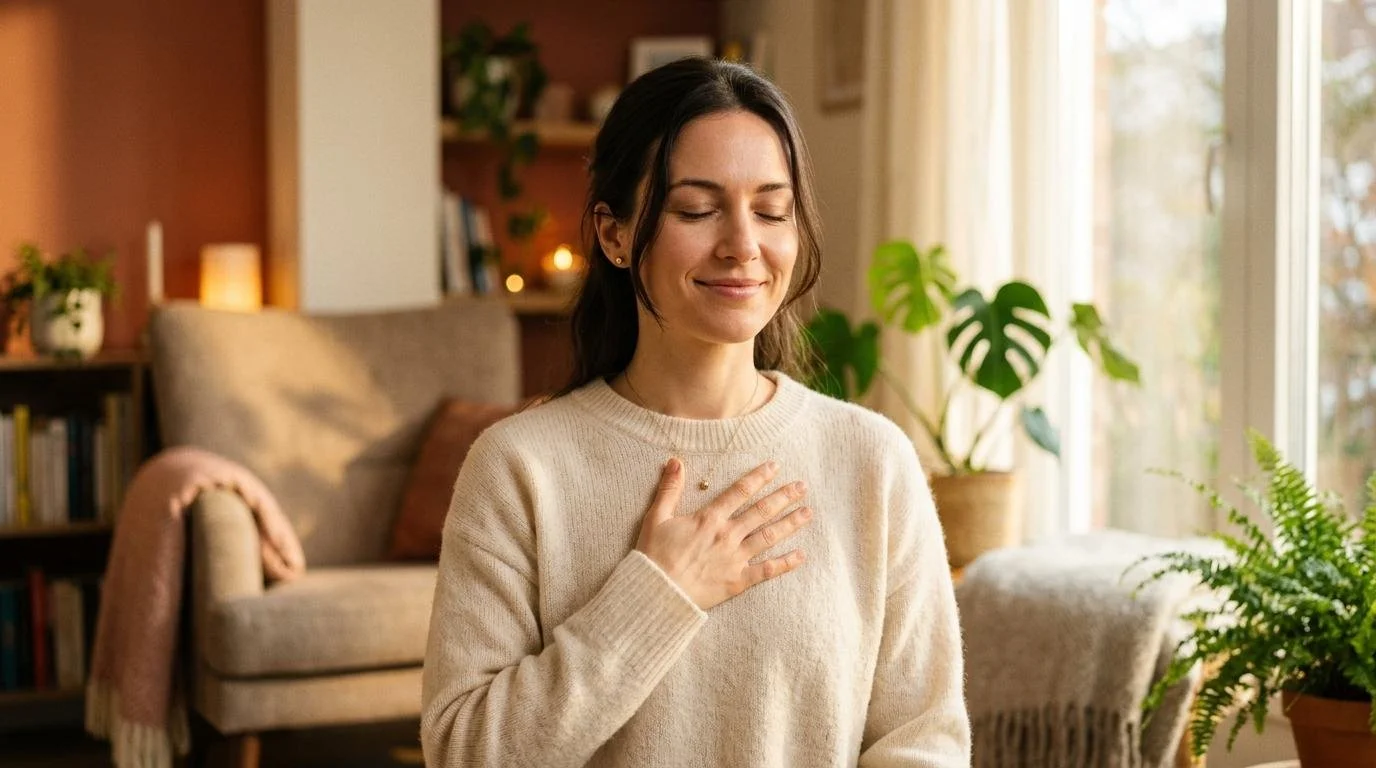 woman practicing calm nervous system