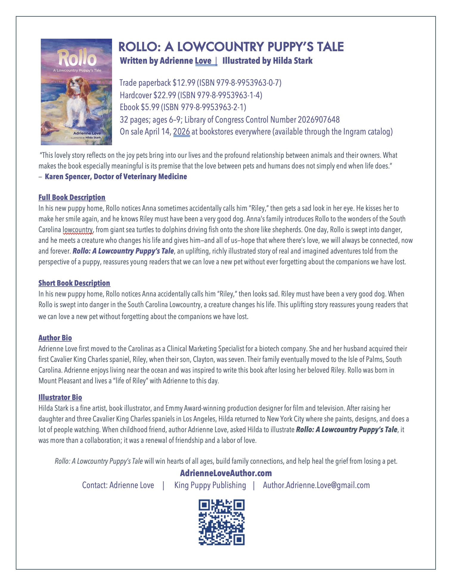 Rollo A Lowcountry Puppys Tale printable one pager