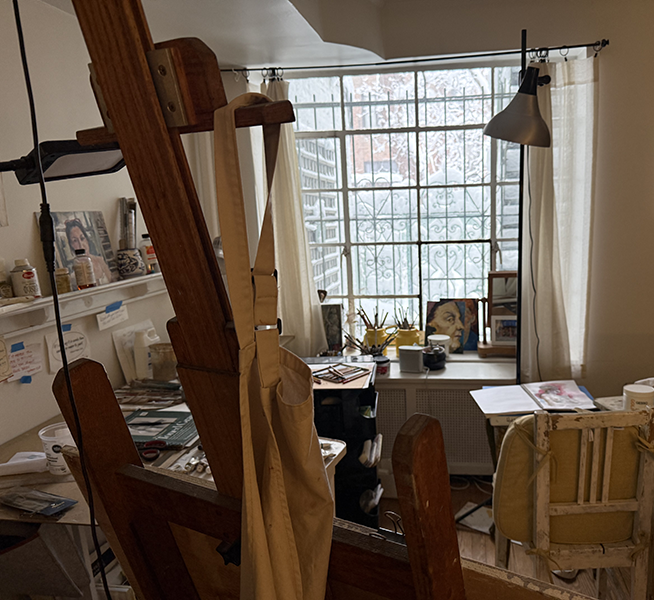 Hilda's New York City art studio.