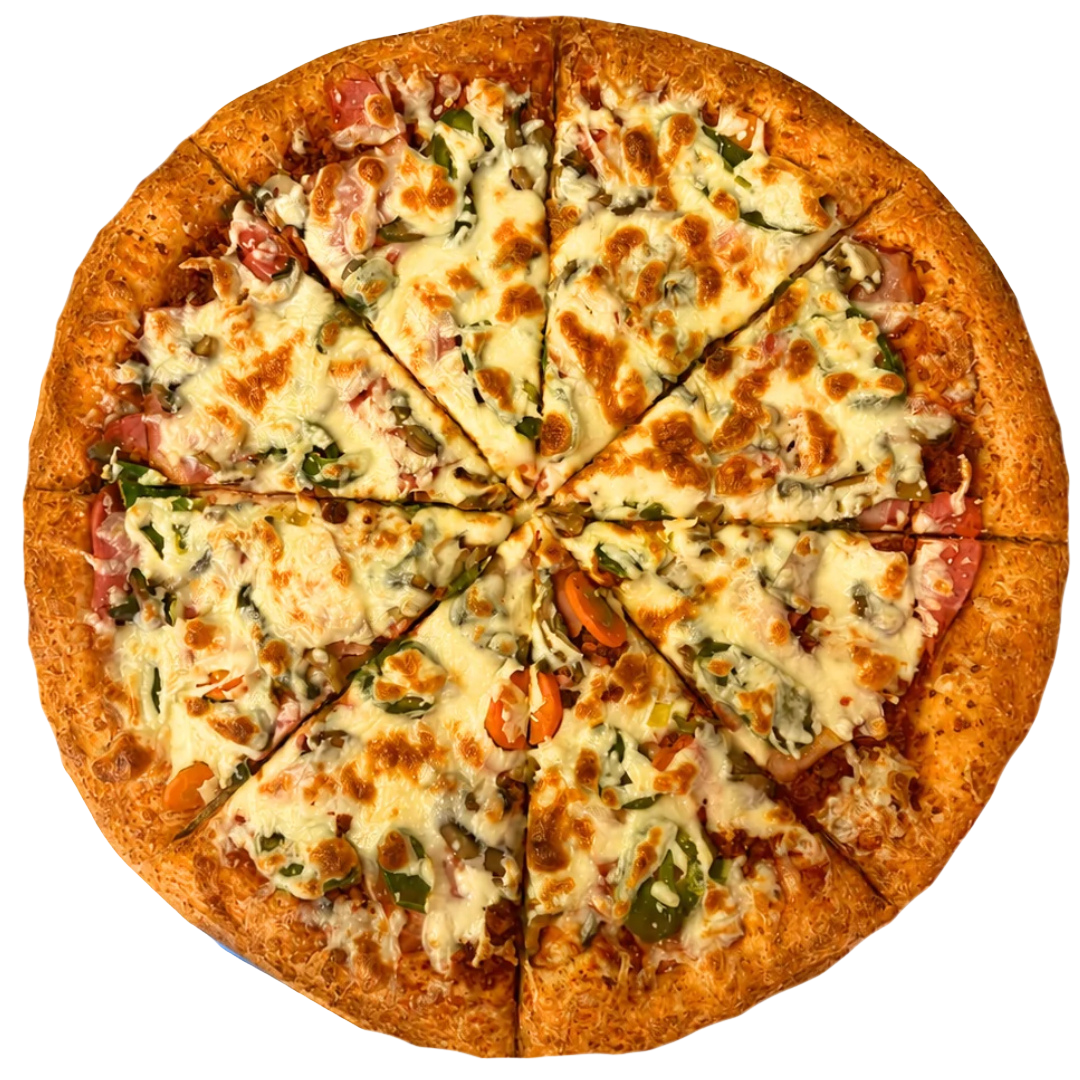 Rebanadas de pizza y refresco