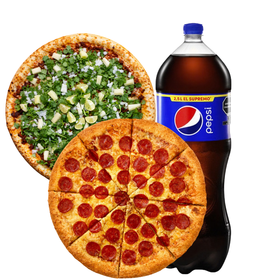 1 Pizza grande y 1 refresco pepsi 1.5 l