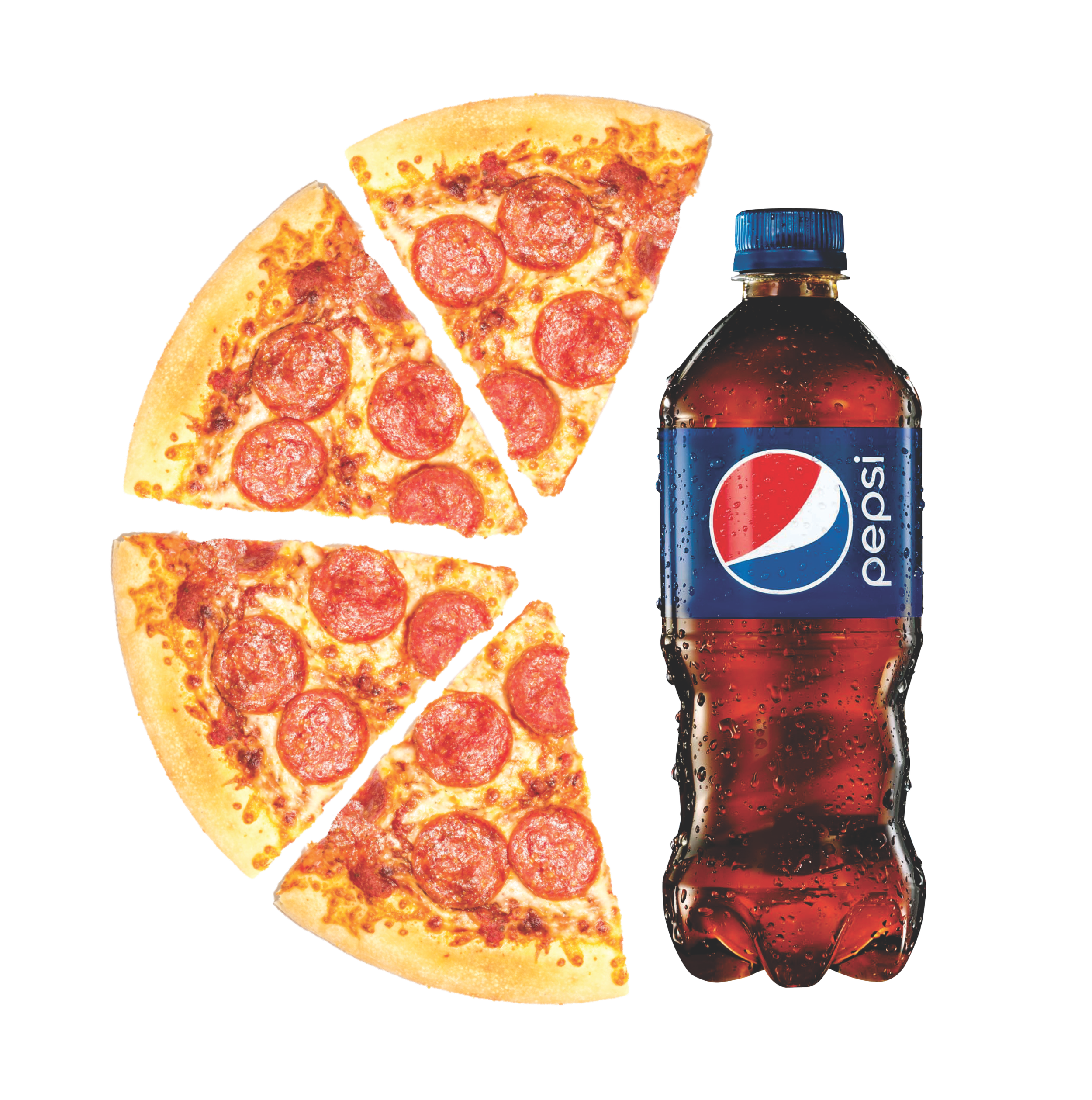 Rebanadas de pizza y refresco
