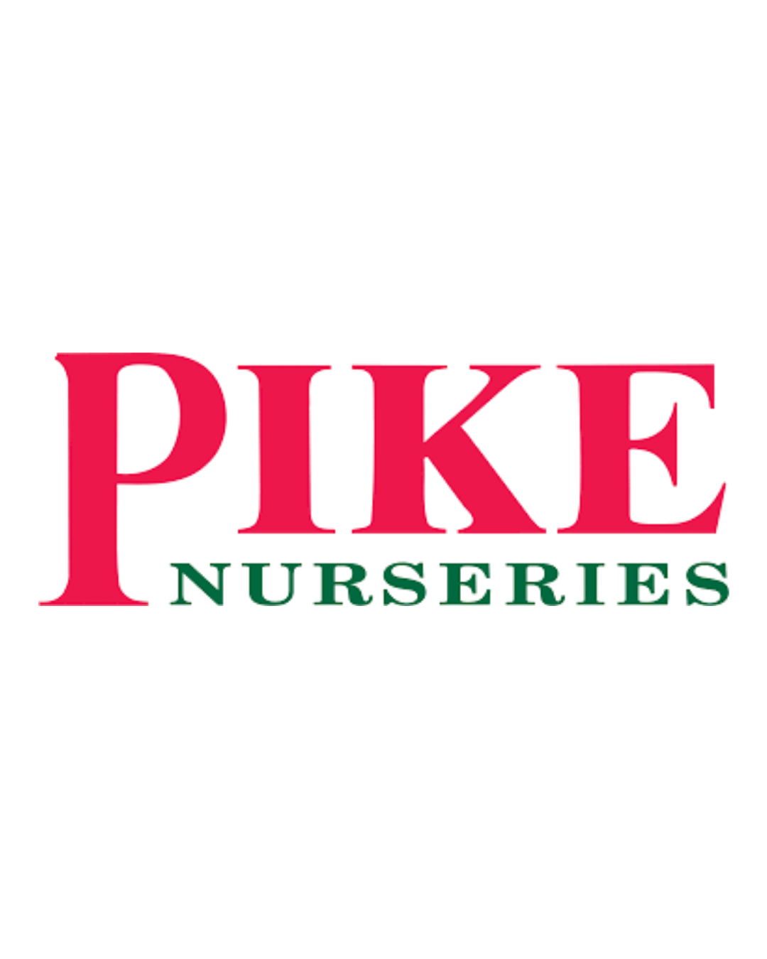 Logo for Pike Nurseries with red and green text