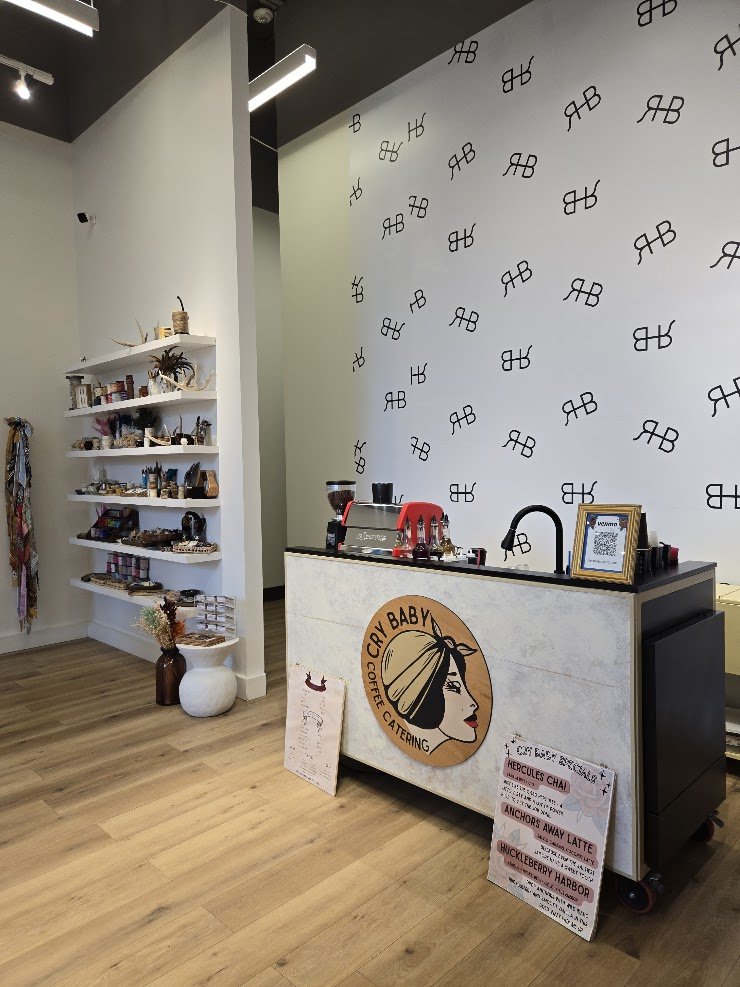 Cry Baby Coffee Catering serving drinks at local retail space in Meridian, Idaho.