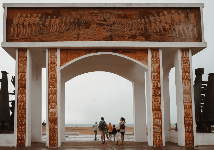 A photo of the door of no return in Ouidah,Benin