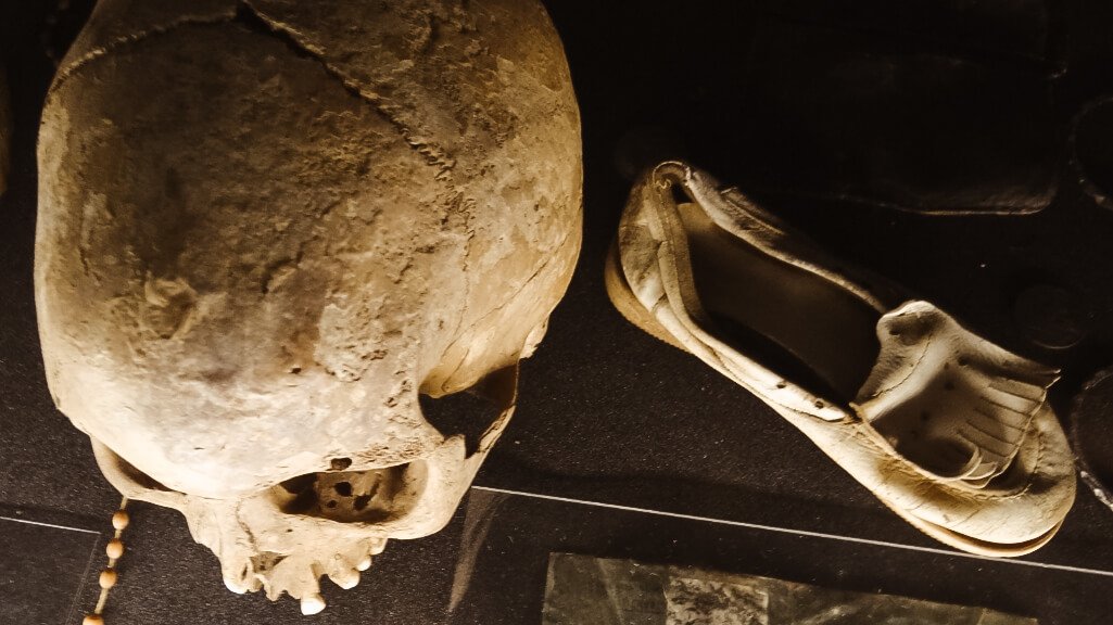 A photo of Skull of Genocide victim| Genocide Memorial Center | Rwanda