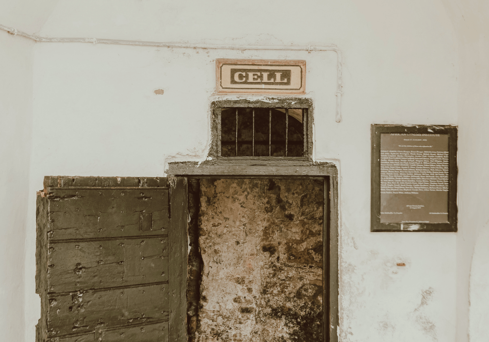 A photo of a condemned cell in Cape Coast slave Castle in Ghana