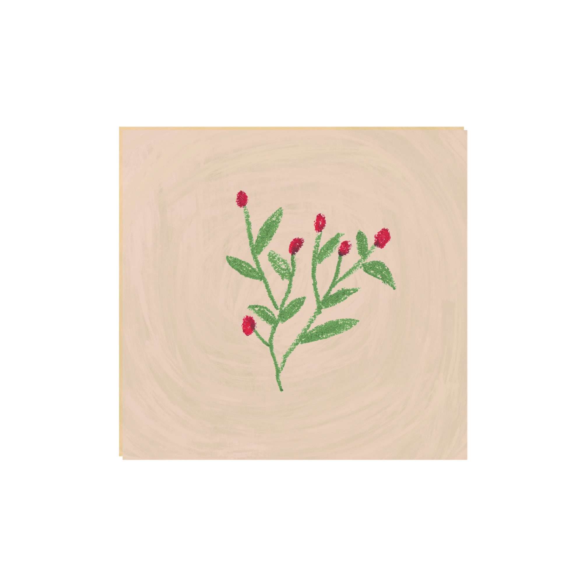 Geometric drawing of an outline square with sections divided by vertical, horizontal, and half circle lines.