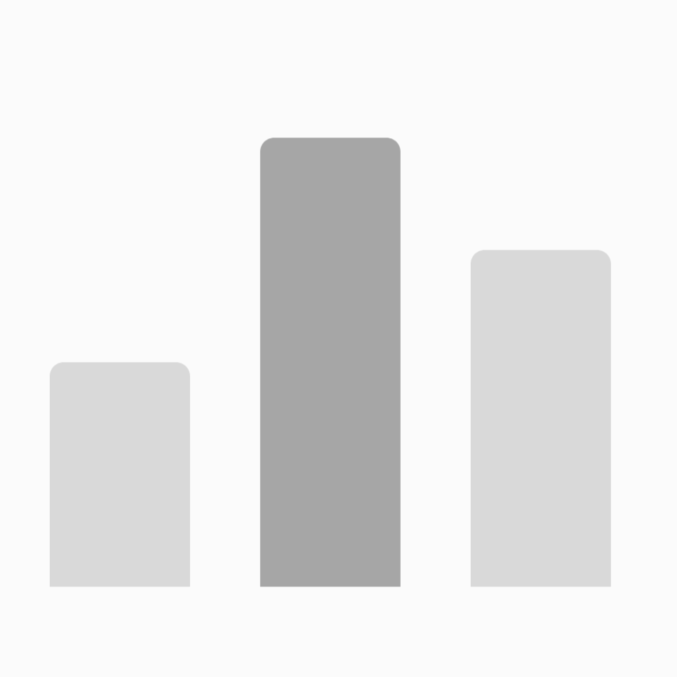 A bar graph with three bars of different heights, presented in shades of gray. The middle bar is the tallest, followed by the right bar, and the left bar is the shortest.