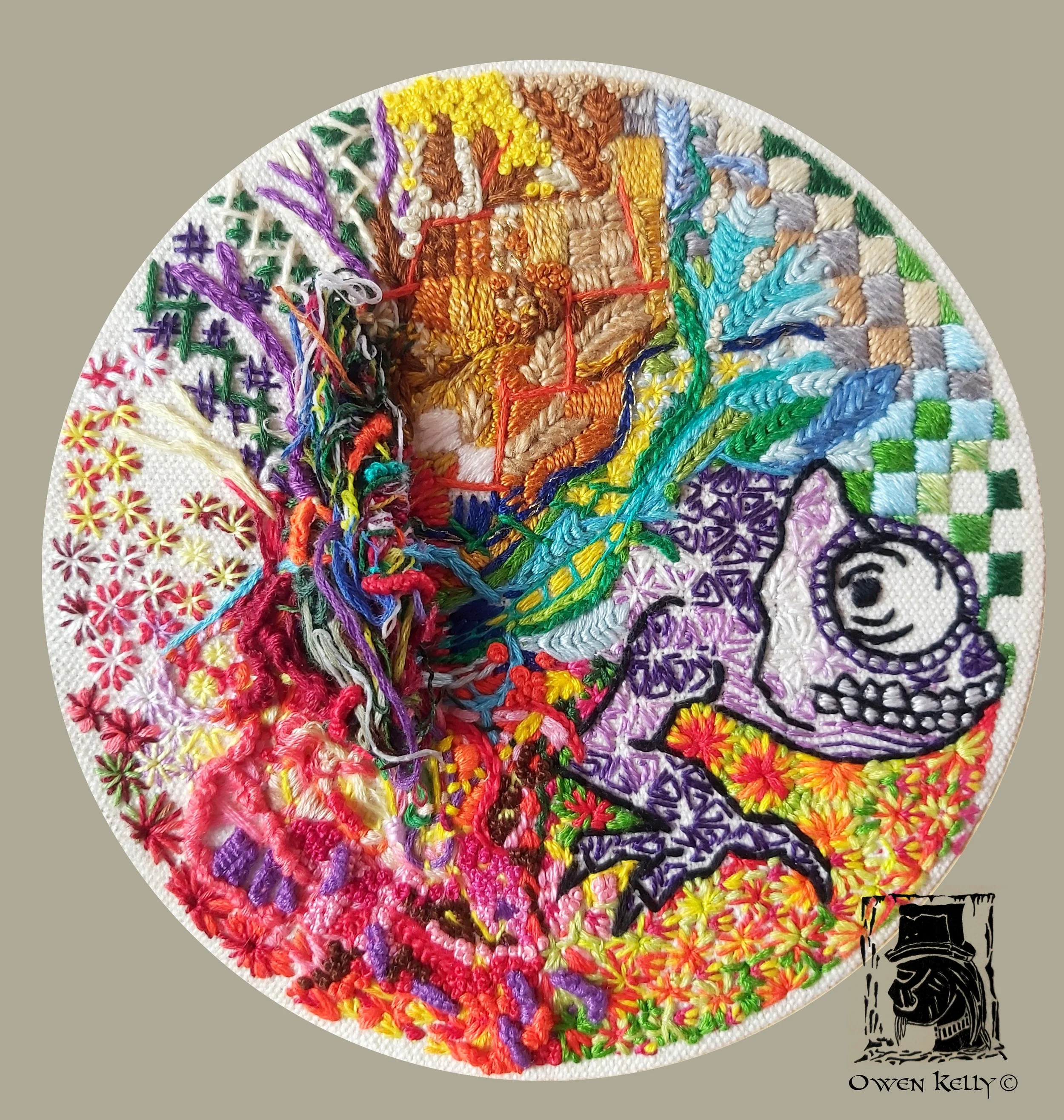 Embroidered Chameleon