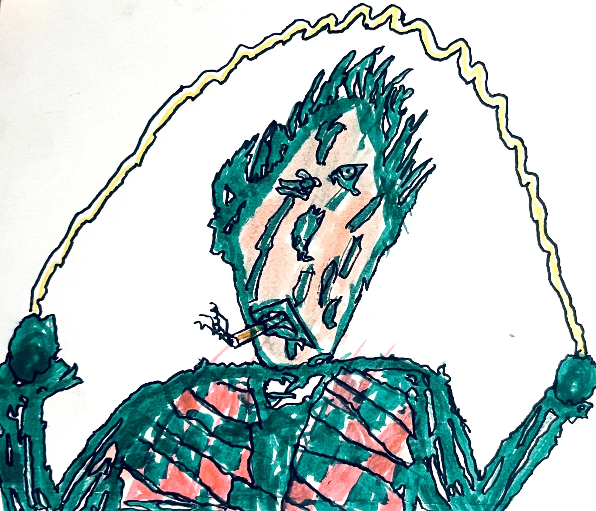Unique Child Art, Pen and ink, Clown art, Sedona az artist