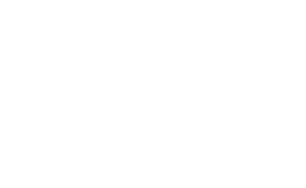 Black background with a white outline of a bow in the center