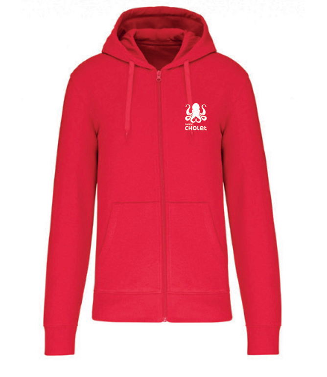 SWEAT ZIPPE À CAPUCHE ROUGE ENFANT
