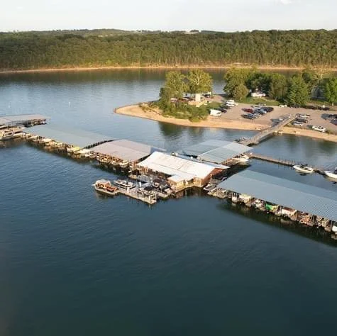 Bombers at Kimberling City: A popular boat-in restaurant and bar on Table Rock Lake, MO, located just one mile from our vacation rental.