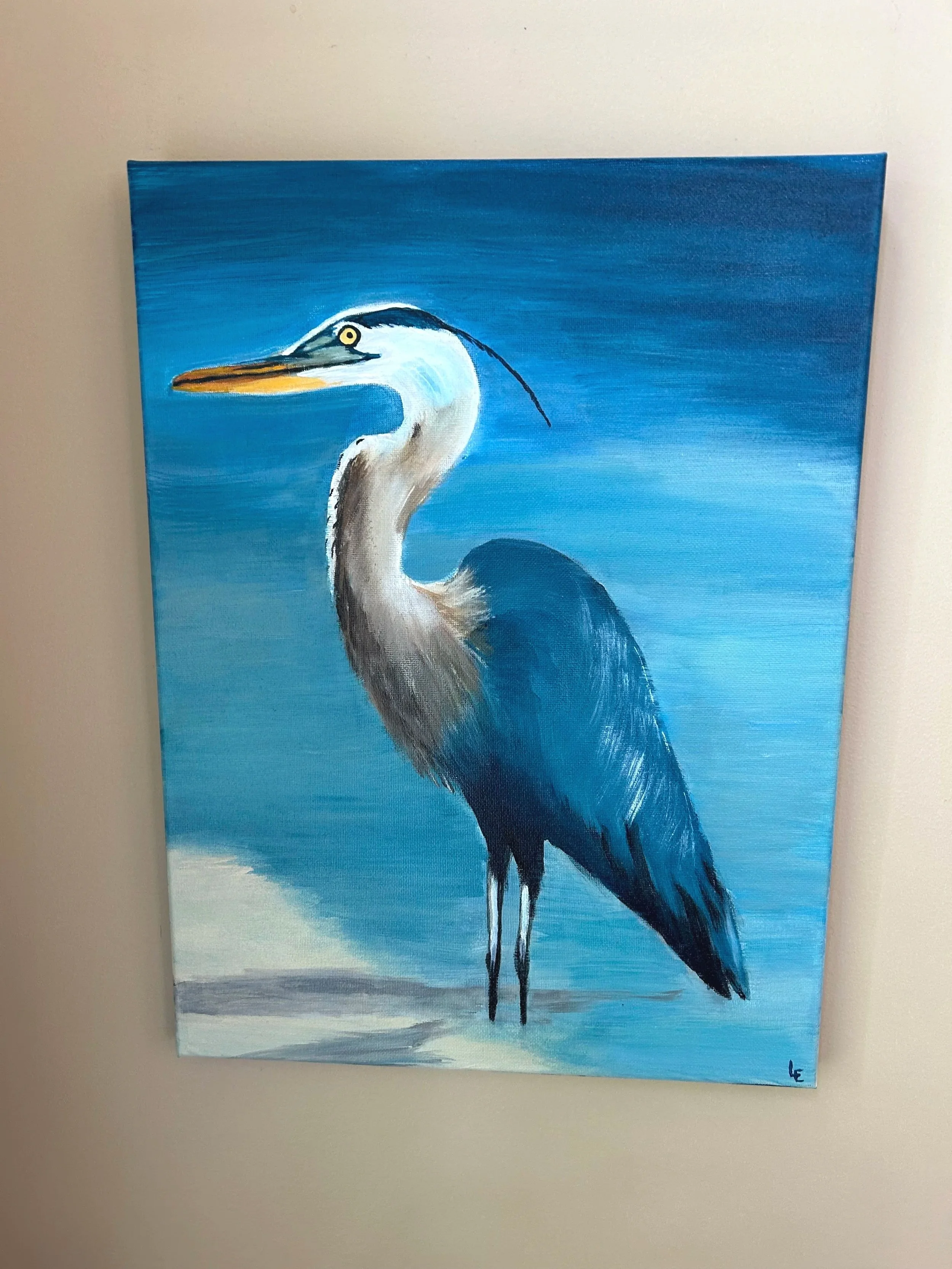 This was a commissioned painting for a friend who loves herons, especially those seen on Frippe Island, SC. 