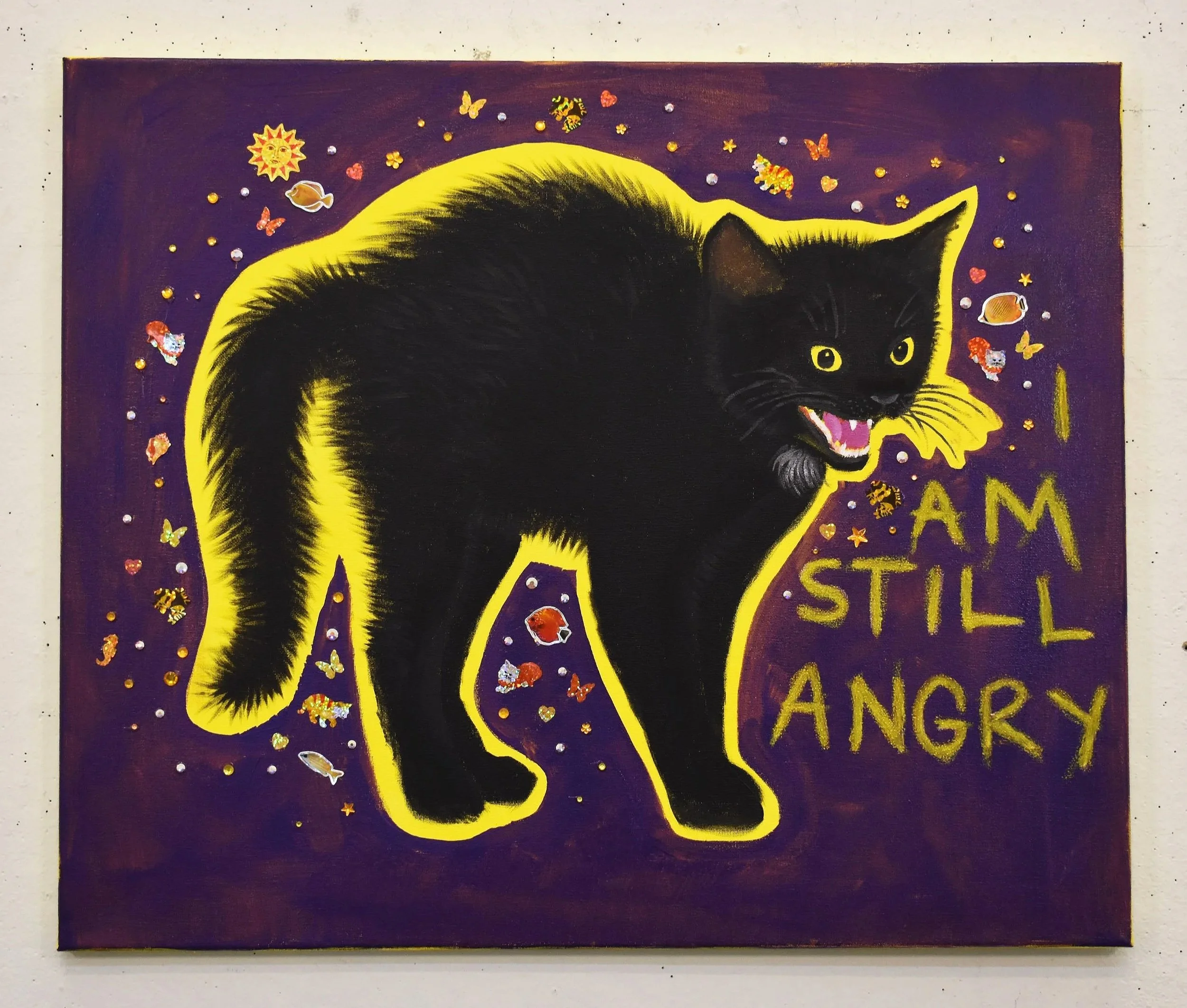 "I Am Still Angry" 24x20 2025

Oil, Oil Pastel, & Applique
