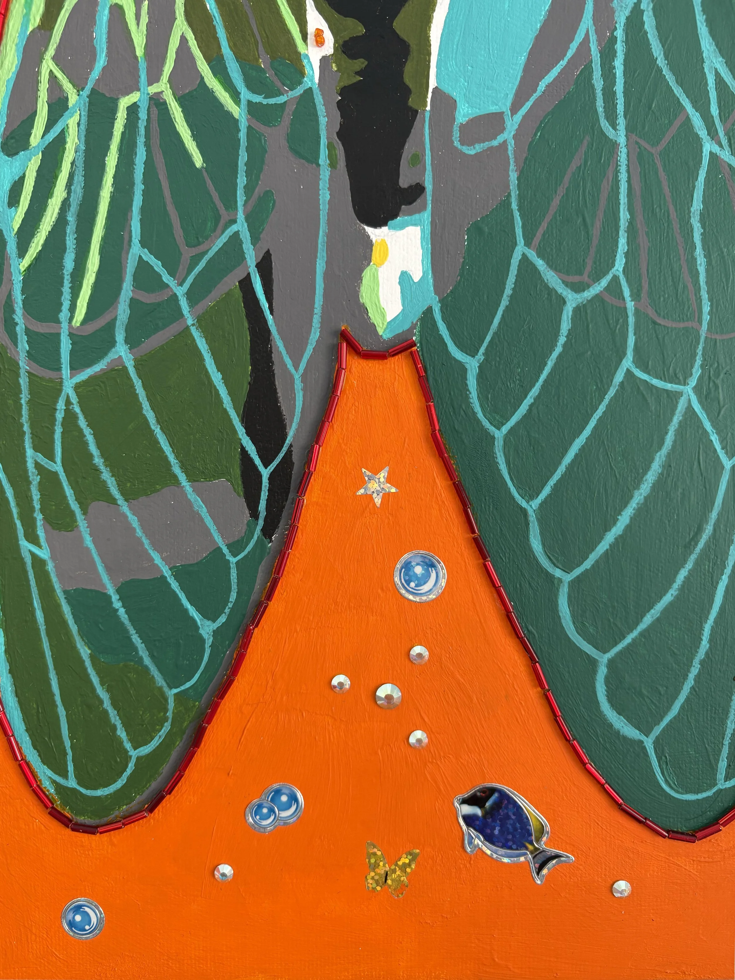 "Cicada" 20x16 2026

Acrylic, Glass Beads, Applique