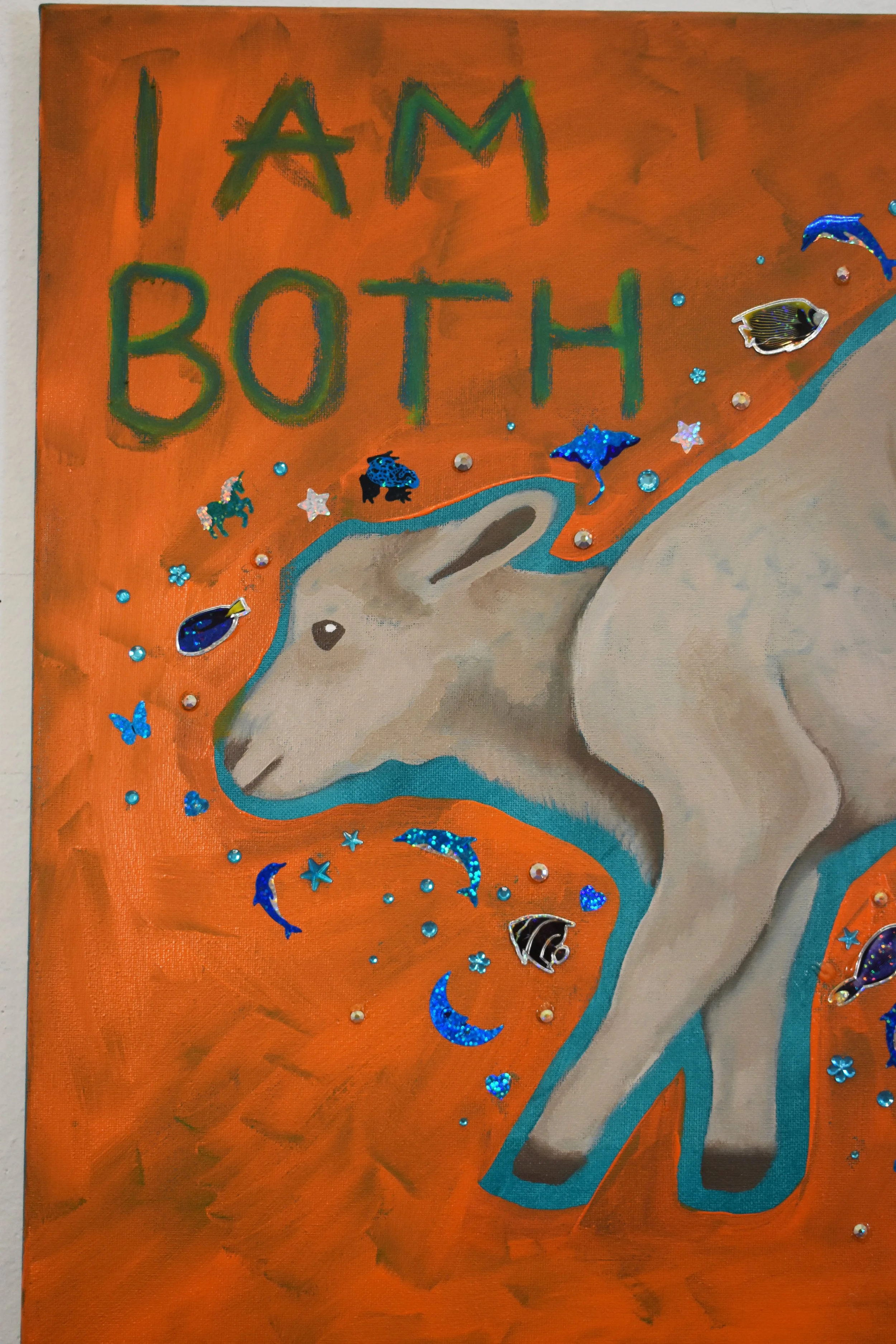 "I Am Both Wound And Knife" 24x20 2025

Oil, Oil Pastel, & Applique
