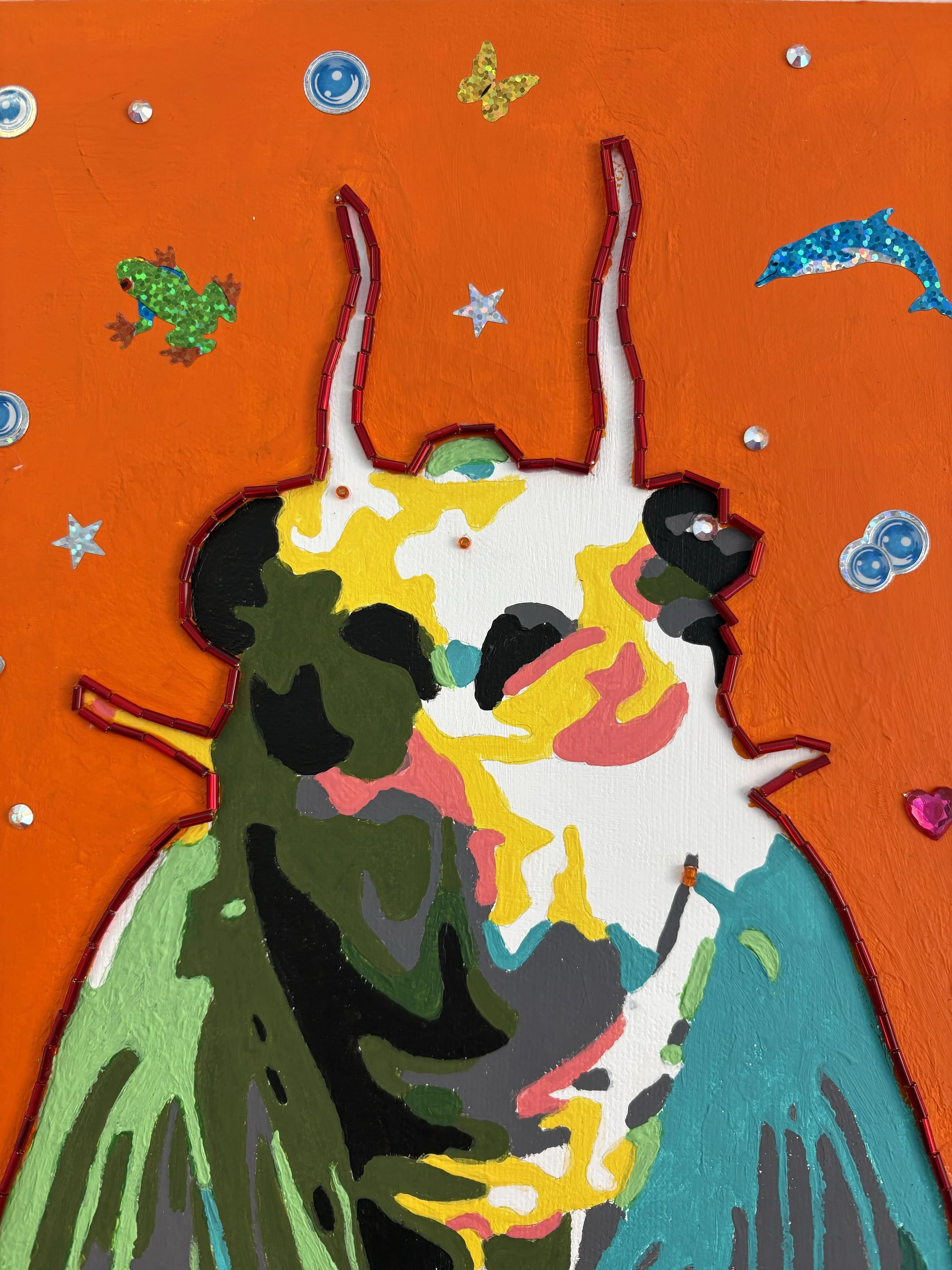 "Cicada" 20x16 2026

Acrylic, Glass Beads, Applique