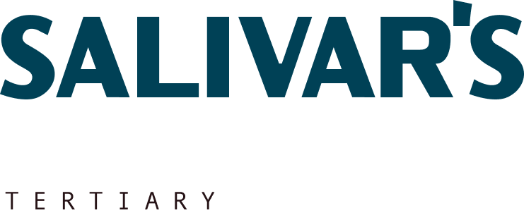 Salivar's Tertiary logo with the text in bold font.
