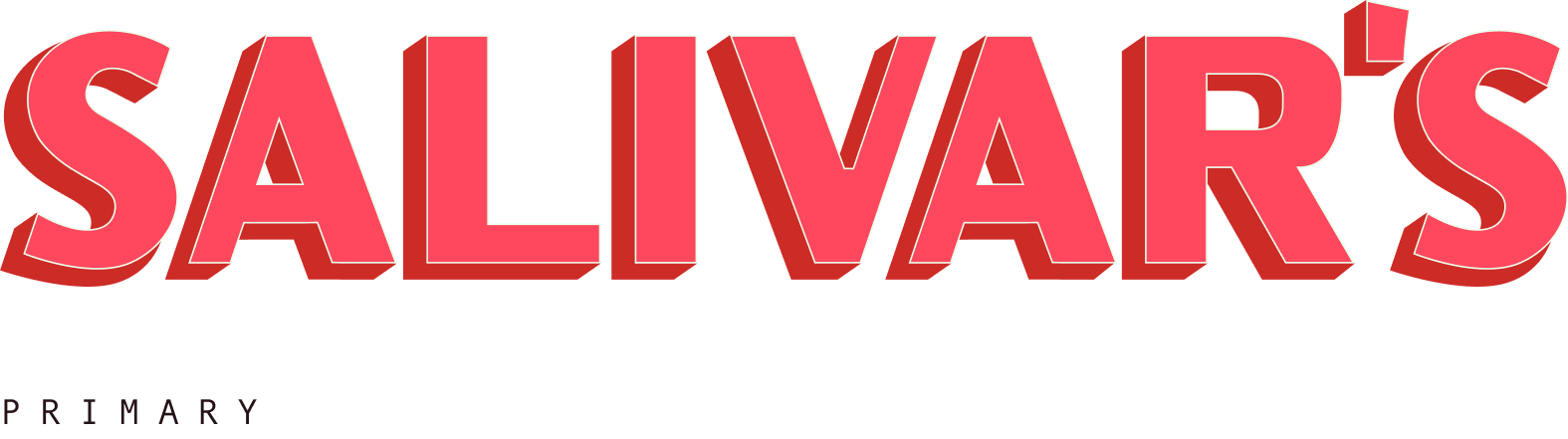 Salivars primary logo with large red 3D text.