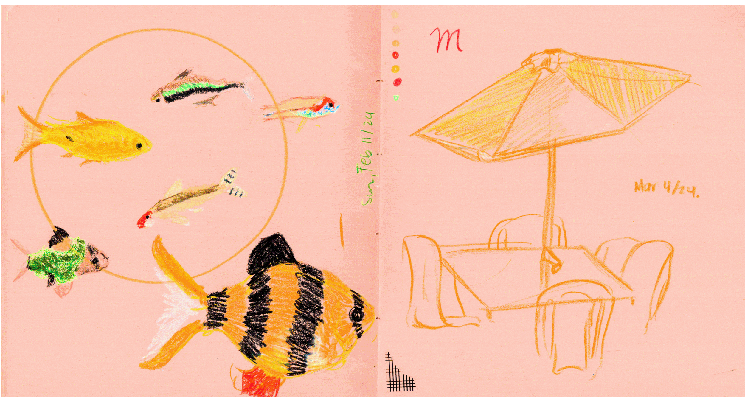 Reel en el que se puede apreciar la exploración que la artista realizó en su sketchbook en el año 2024.