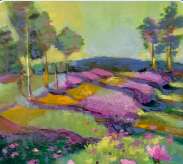 Painting of a Landscape with beautiful grounds and trees