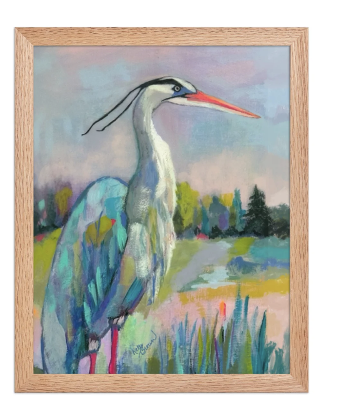 Framed Fine Art Print of Blue Heron