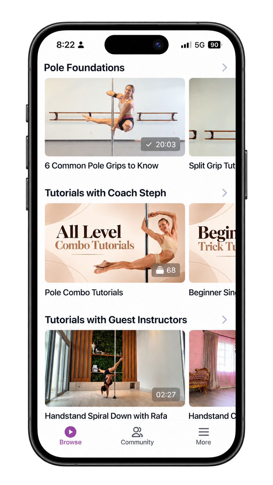 Pole with Steph Online Training Platform Home Page