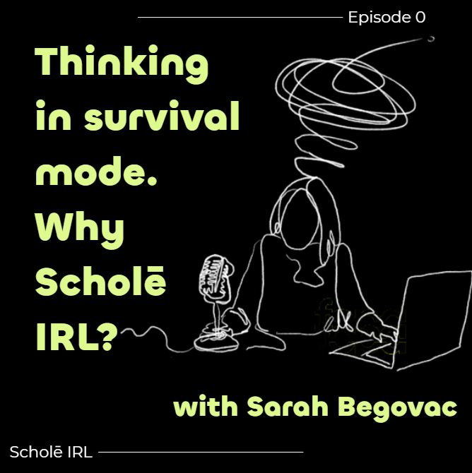 Thinking in survival mode. Why Scholē IRL?