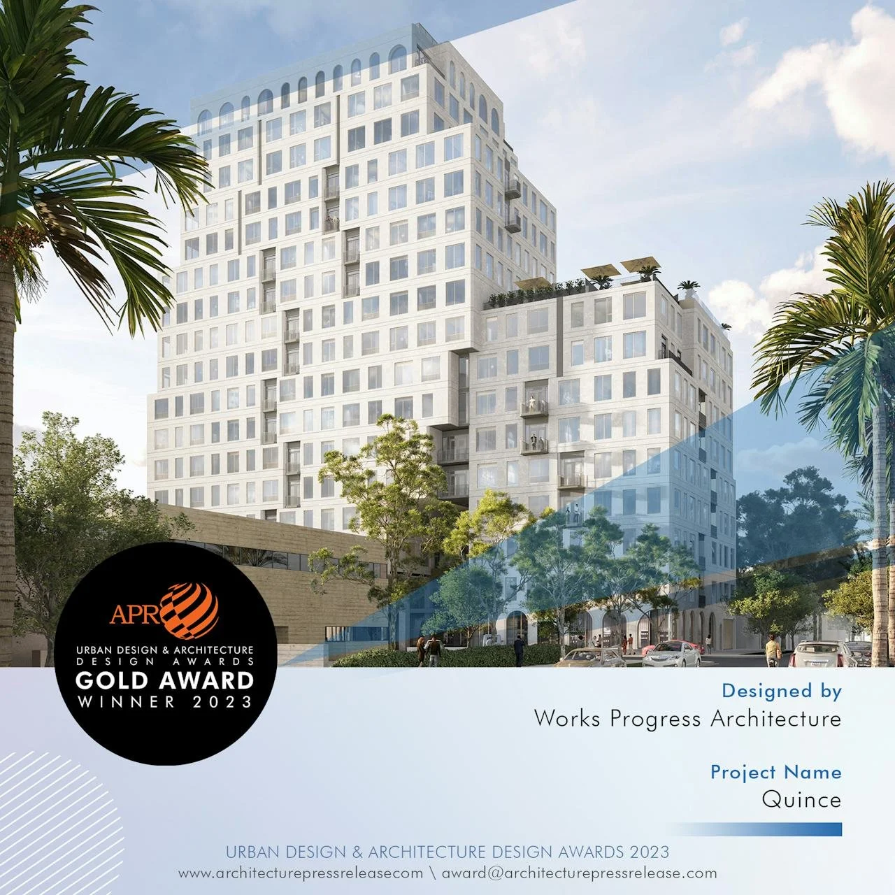 Quince Wins 2023 Urban Design &amp; Architecture Gold Award