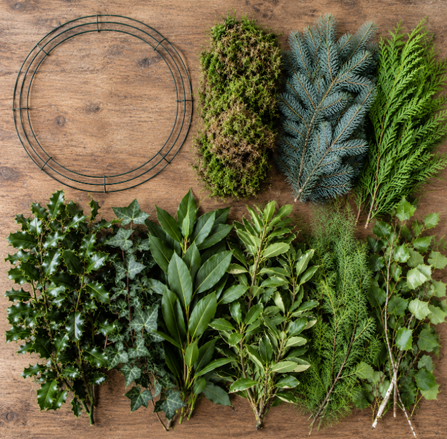 DIY Christmas Wreath Kit - Homegrown seasonal foliage