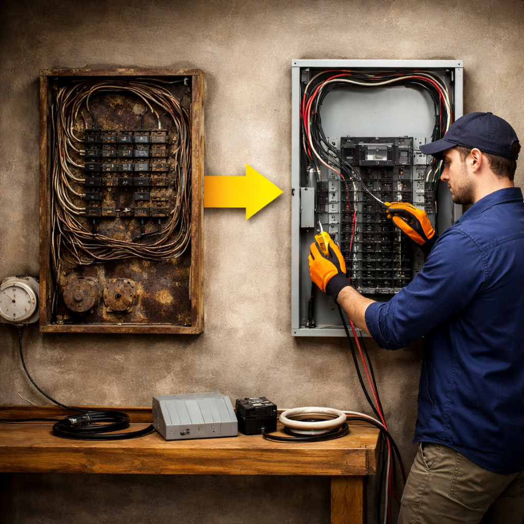 Reliable residential electrician performing home electrical work in Lakewood by Aaron Electric LLC trusted service