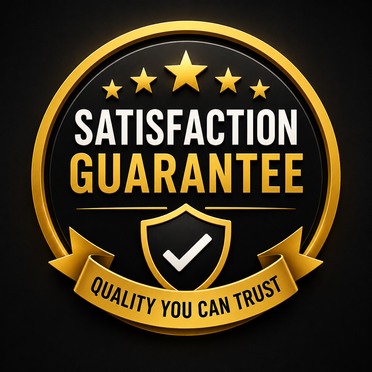 Satisfaction guaranteed graphic representing Aaron Electric LLC's commitment to quality residential electrical services in Lakewood, WA.