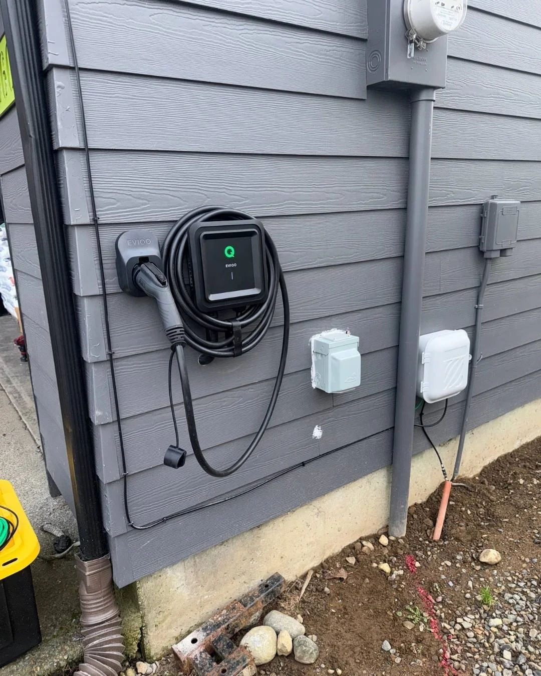 EV charger installation with disconnect in Lakewood WA by Aaron Electric LLC