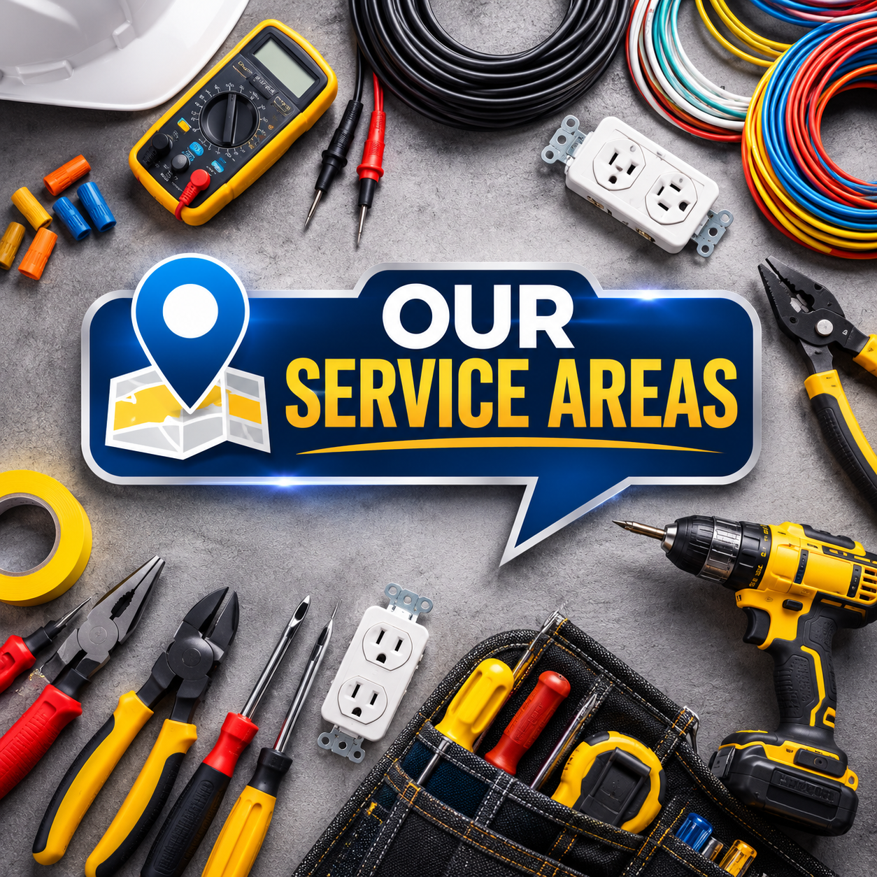 Professional residential electrician service area graphic representing Aaron Electric LLC serving homeowners throughout Pierce County, Washington.