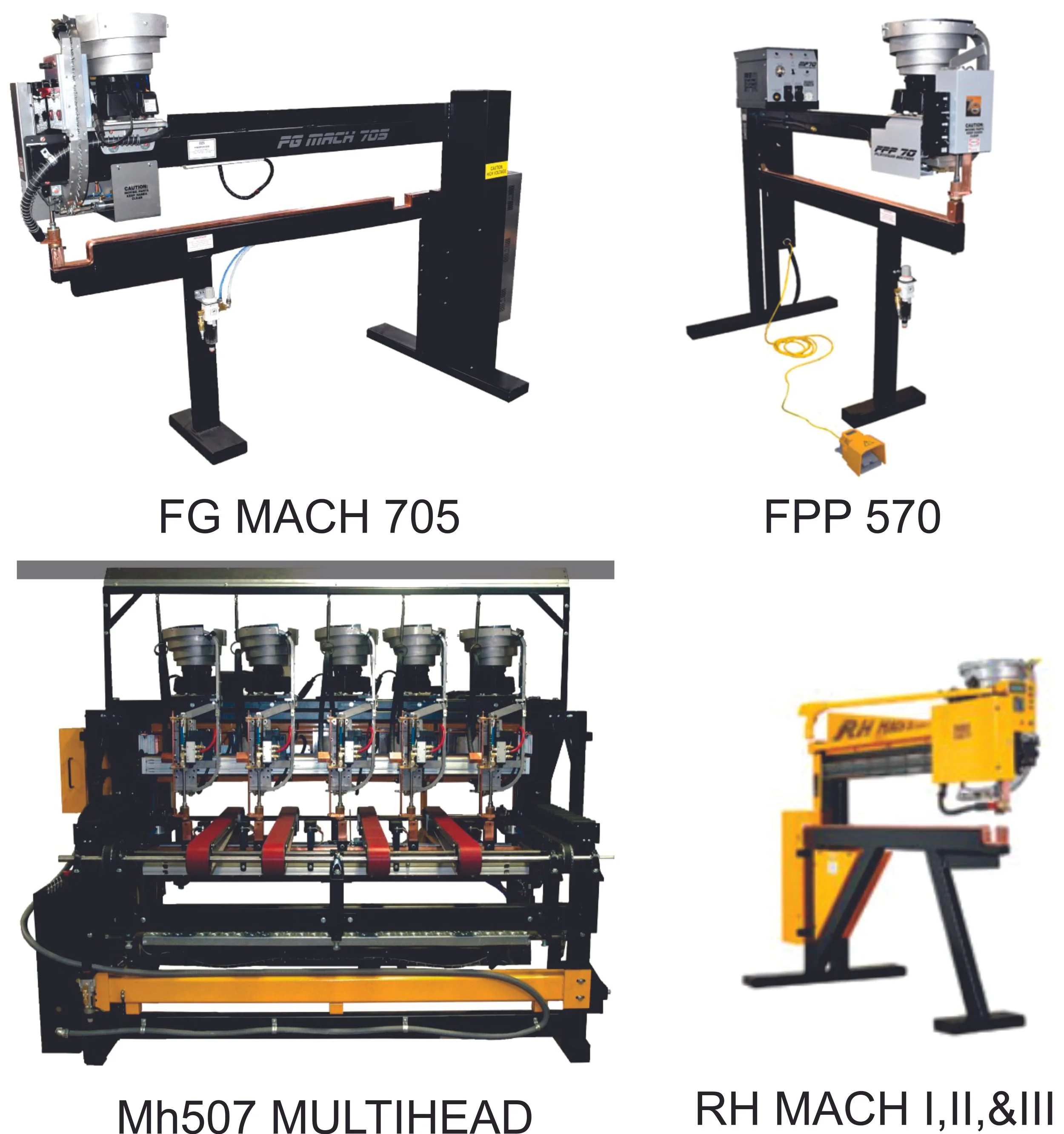 FG MACH 705, FPP 570, Mh507 MULTIHEAD, and RH MACH I,II,III,II