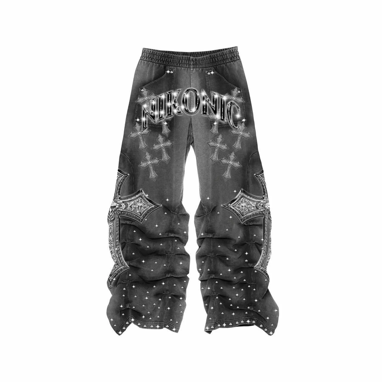 Nikonic Black Cross Sweatpants