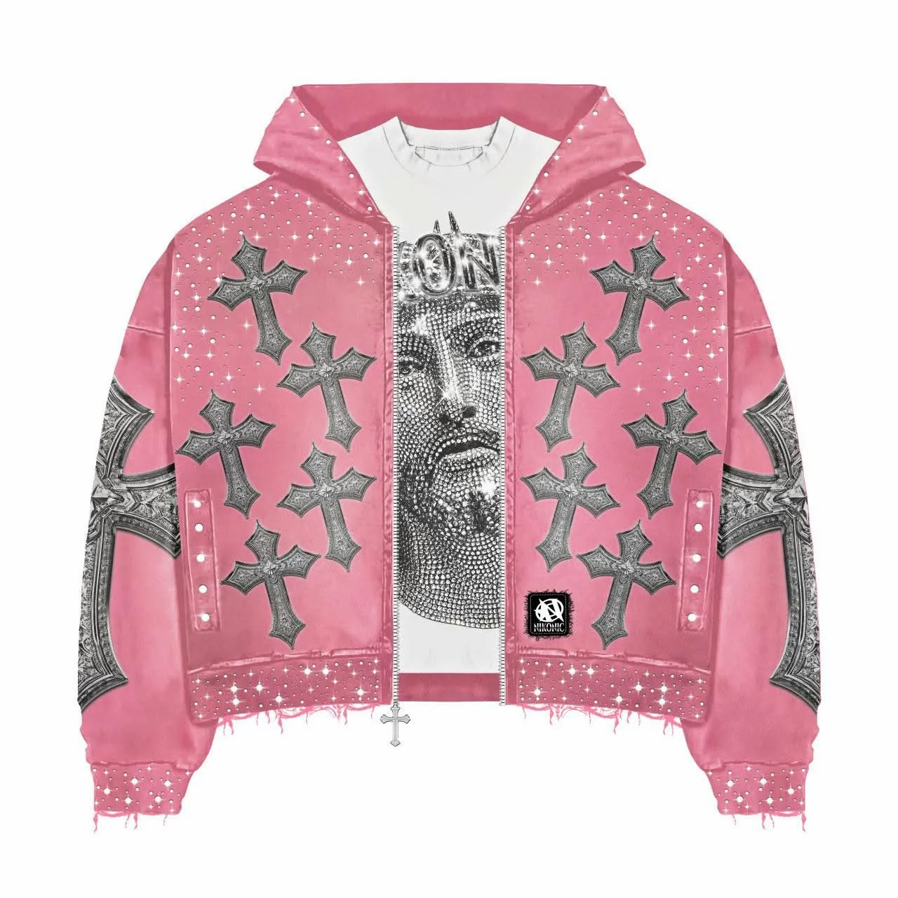 Nikonic Pink Cross Zip Up Jacket