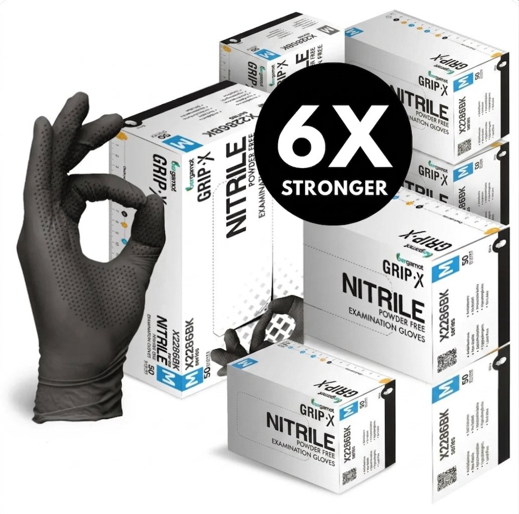 Grip-X Black — Heavy Duty Nitrile Gloves CARTON (10 boxes)