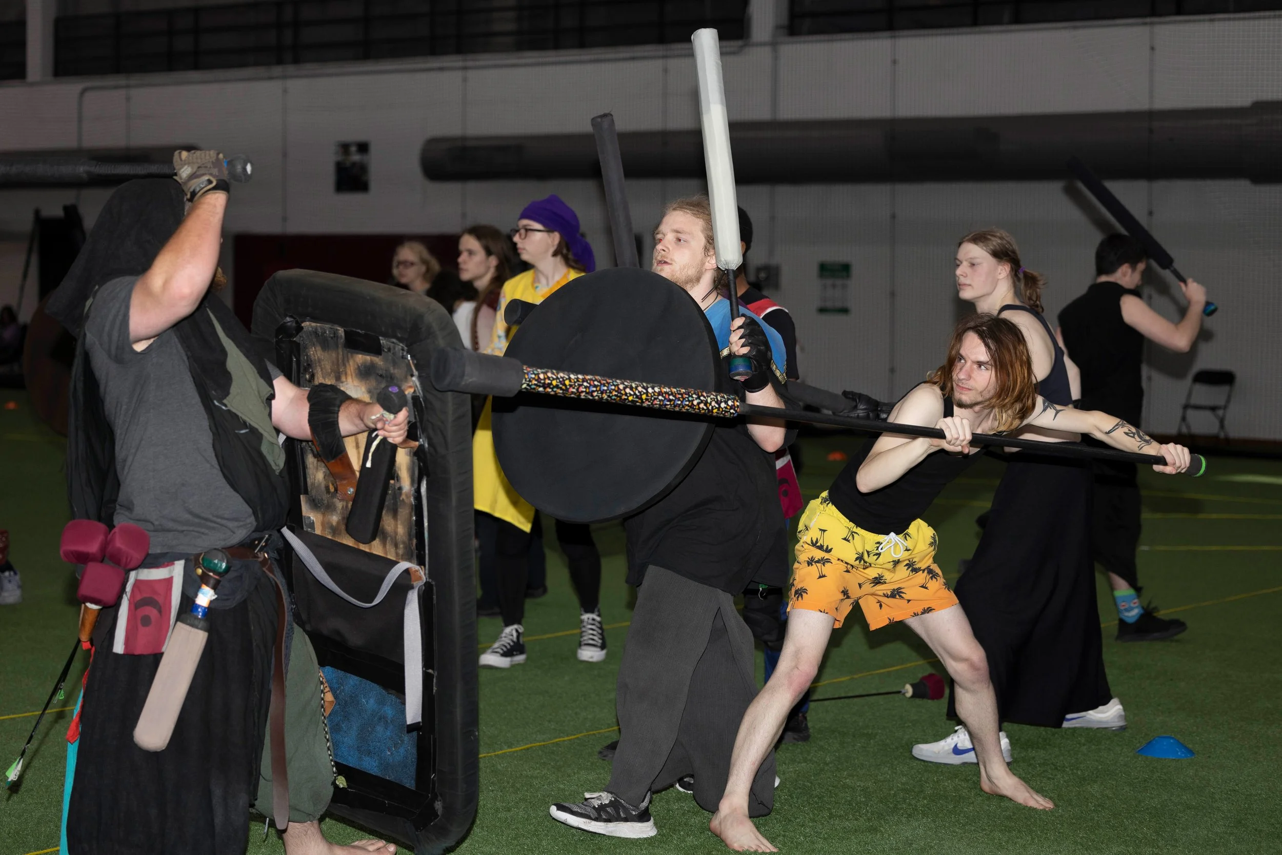 Fighters team together to take on Ashton Reedy (Scarab) at the Punic Wars March 28, 2026 at the SIU Rec center in Carbondale, Illinois.
