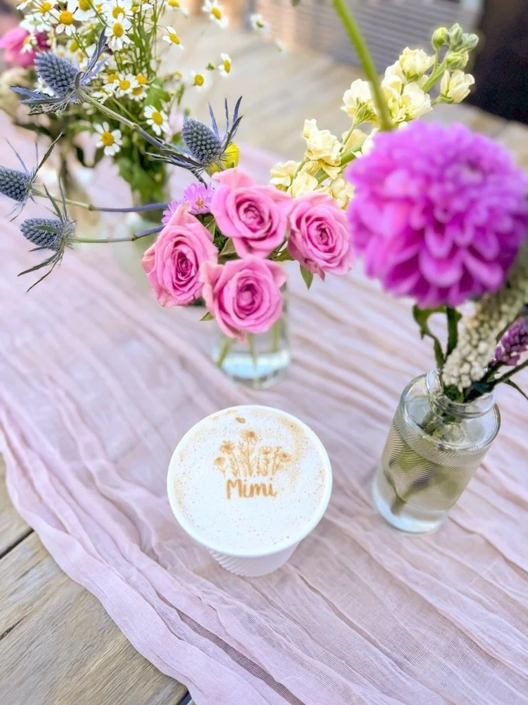 Custom design printed on a latte
