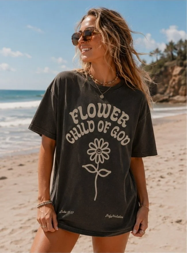 Flower Child of God T-Shirt - Espresso